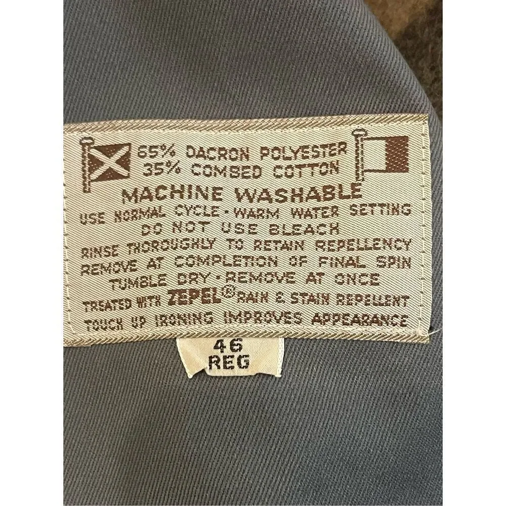 Harbor Master mens overcoat bluish gray removable wool lining size 46